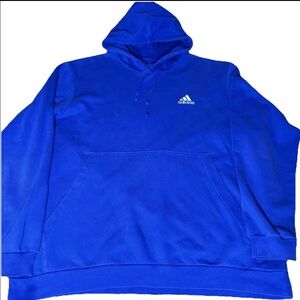 Adidas Hoodie Royal Blue Hooded Sweatshirt Pocket Logo 
Men's 2XL XXL